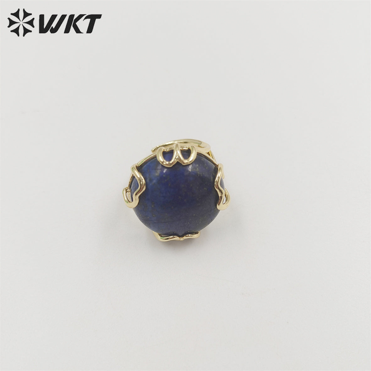 WT-R440 Wholesale Fashion 18k Real Gold Plated Resist Tarnishable Handmade Claw Setting Round Gemstone Ring in Adjustable Size