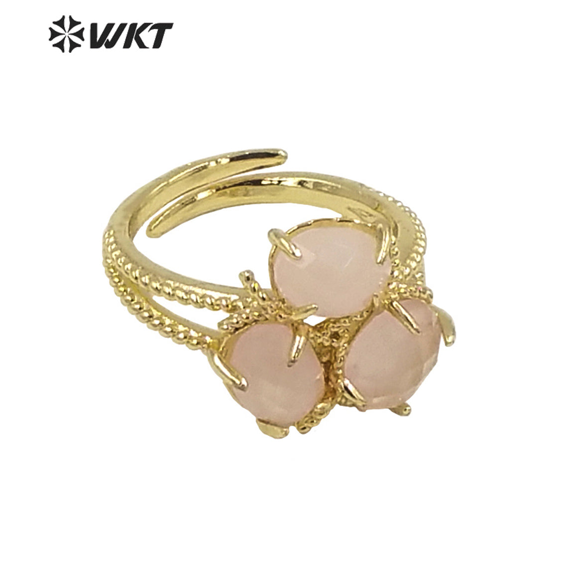 WT-R484 WKT Fashion Design Trendy Gift for Women Colorful Flower Shaped High Quality Gorgeous Natural Gemstone Stone Ring