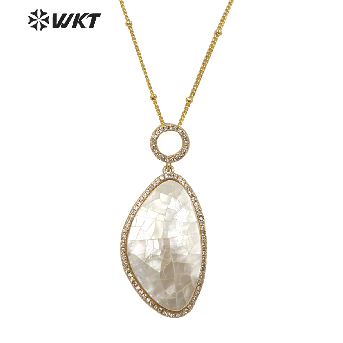 WT-N1350 WKT 2022 Fashion Jewelry Amethyst Amazonist Lapis Necklace Natural Micro Pave Pendant Necklace Made Stone