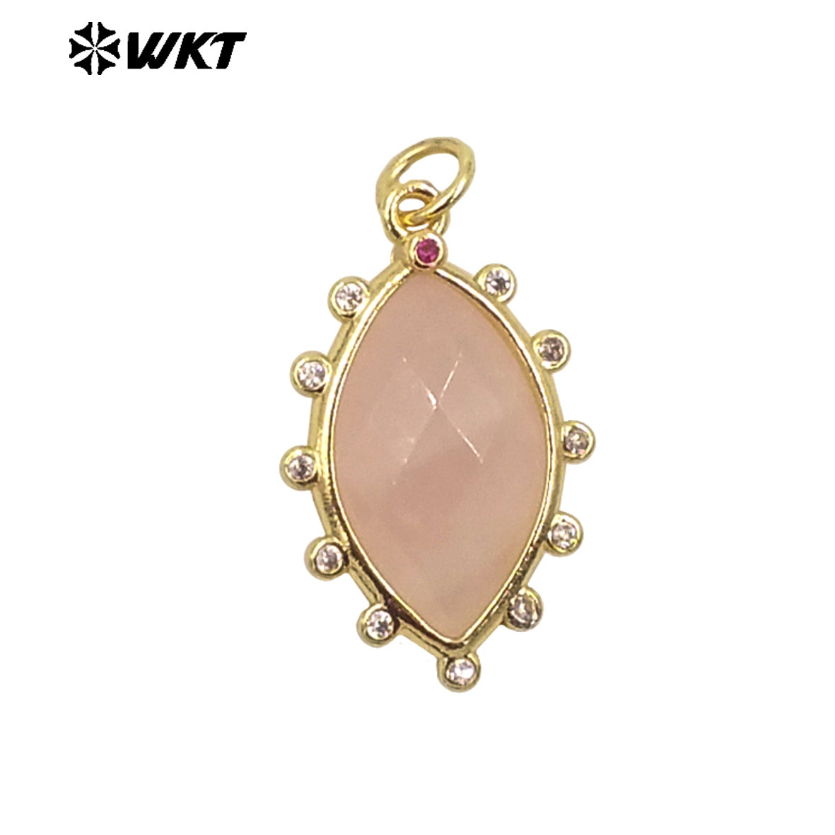 WT-P1975 Europe Delicate Kinds of Gemstone Tiger Eye With Cubic Zircon Setting Charming Jewelry Stone Pendant