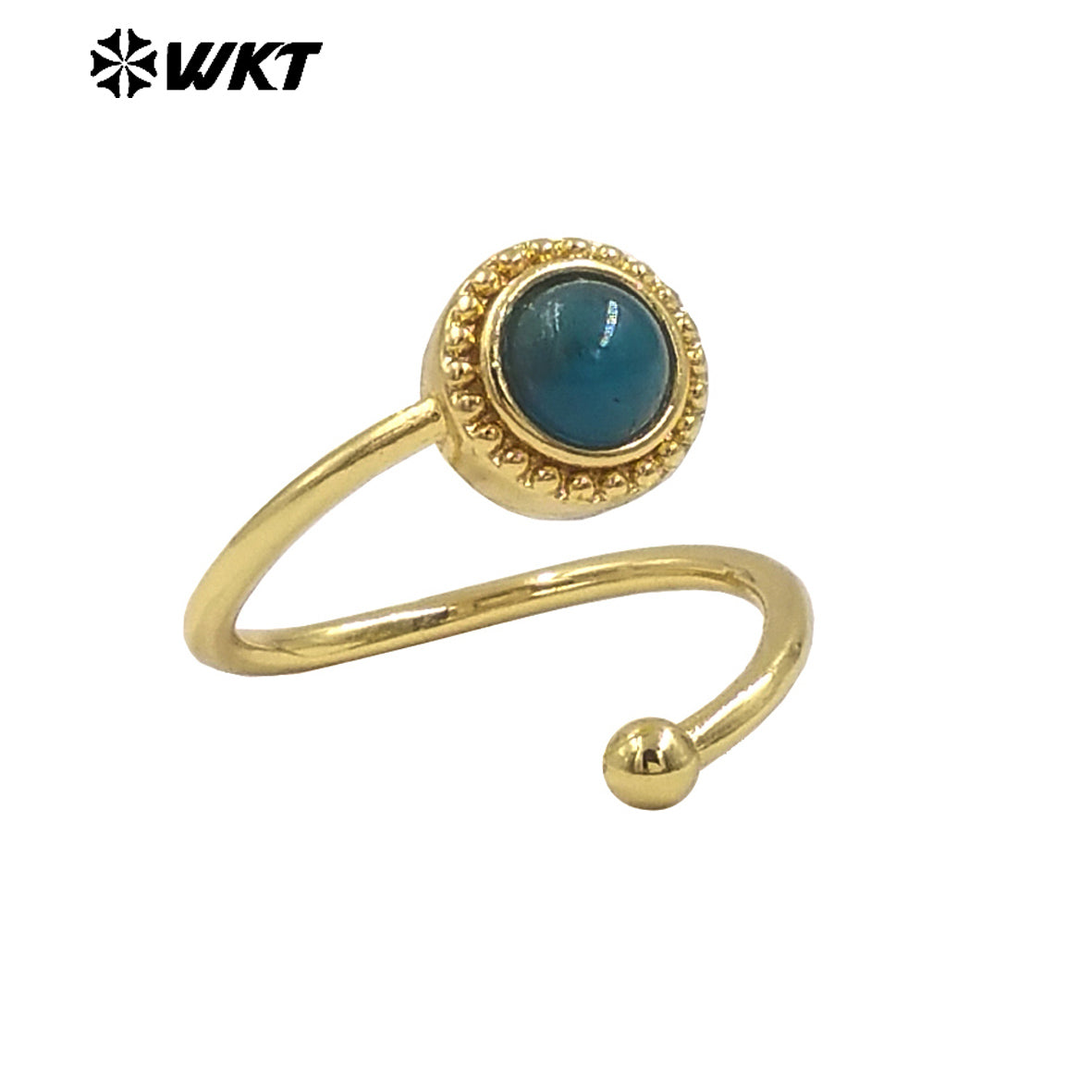 WT-R539 Newest Fashion Gold Plated Natural Gemstone Round Women Anniversary Birthday Gift Ring