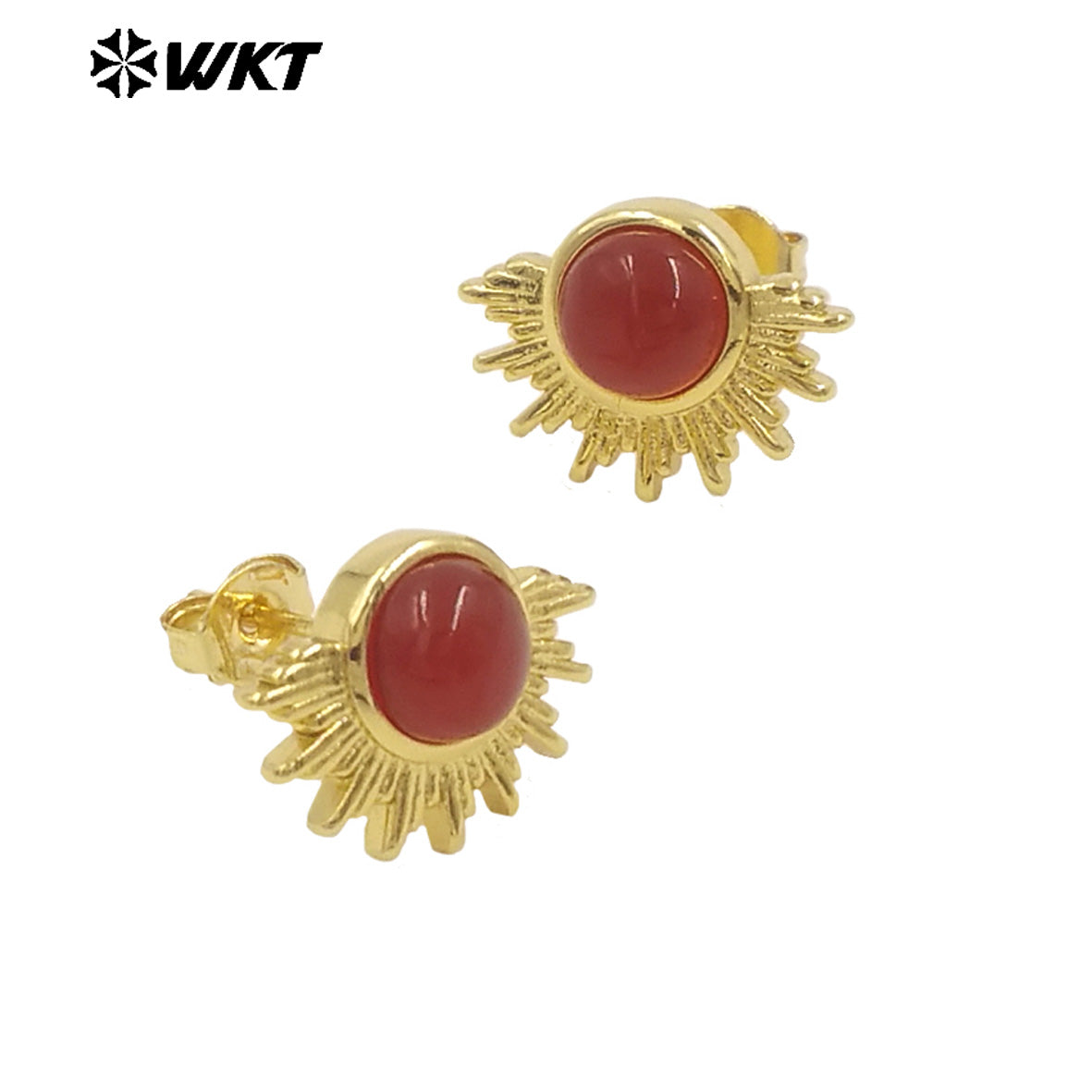 WT-E773 New Design Wholesale Natural Round Gemstone Multi-Colored Women's Earring Studs As Daily Jewelry and Birthday Gifts