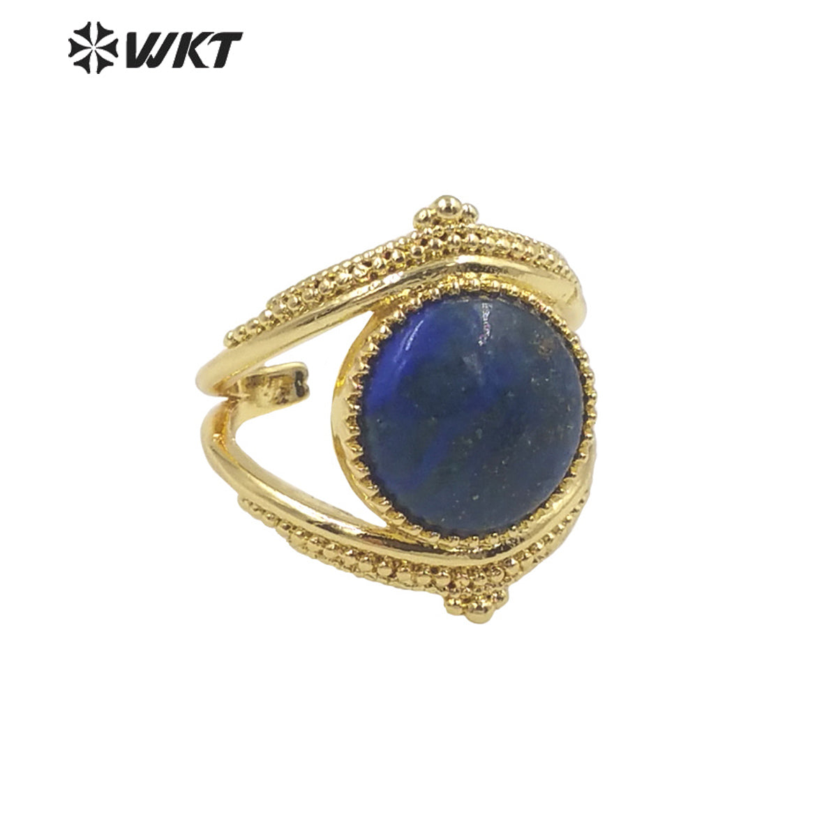 WT-R475 New Design Natural Gemstone Ring With Women Fashion Gold Plated Peacock Stone Ring Boho Charming Ring