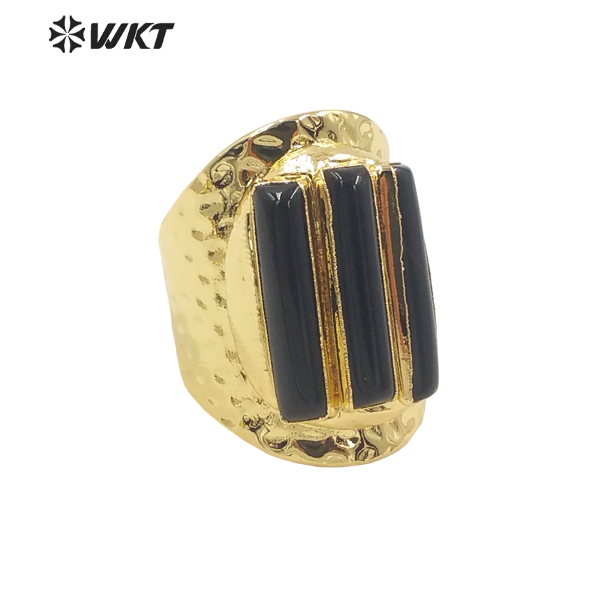 WT-R413 European and American Rings Rock 18k Real Gold Plated Multicolor Gemstone Rings Women's Jewelry Natural Gemstone Rings