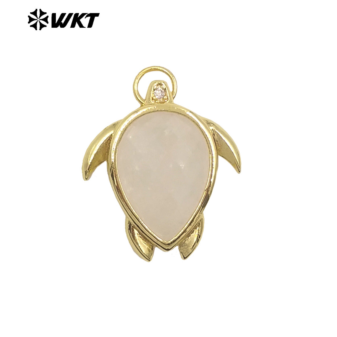 WT-P2015 Wholesale Exquisite Sea Turtles Shape Natural Gemstones Gold Plated Lovely Pendants For Ladies Jewelry Decoration