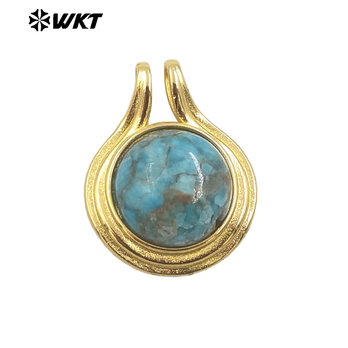 WT-P1964 Wholesale Fashion Gold Plated Round Unique Ball Stone Pendant With Bezel Setting in Vintage Design