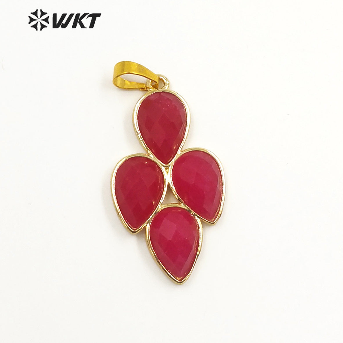 WT-P1922 Fashion Design Trendy New Precious Leaf Shaped Colorful Stone Oval Amazonite Amethyst Gemstone Pendants