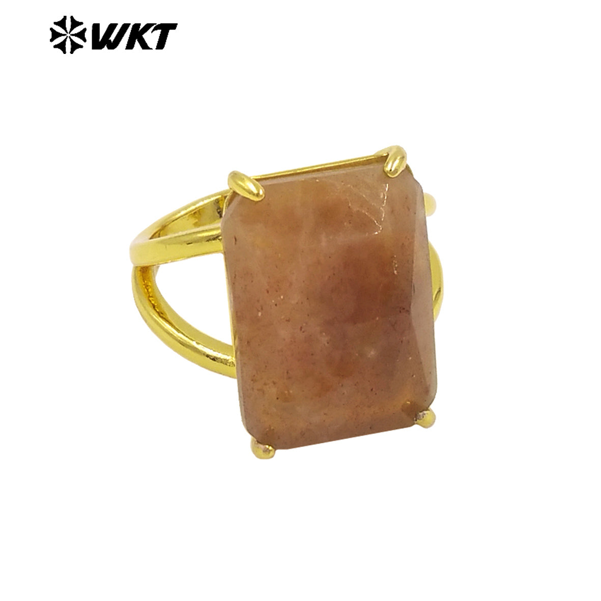 WT-R529 WKT New Design Gorgeous Natural Faceted Gemstone Claw Setting Square Amethyst Stone Anniversary Women Ring