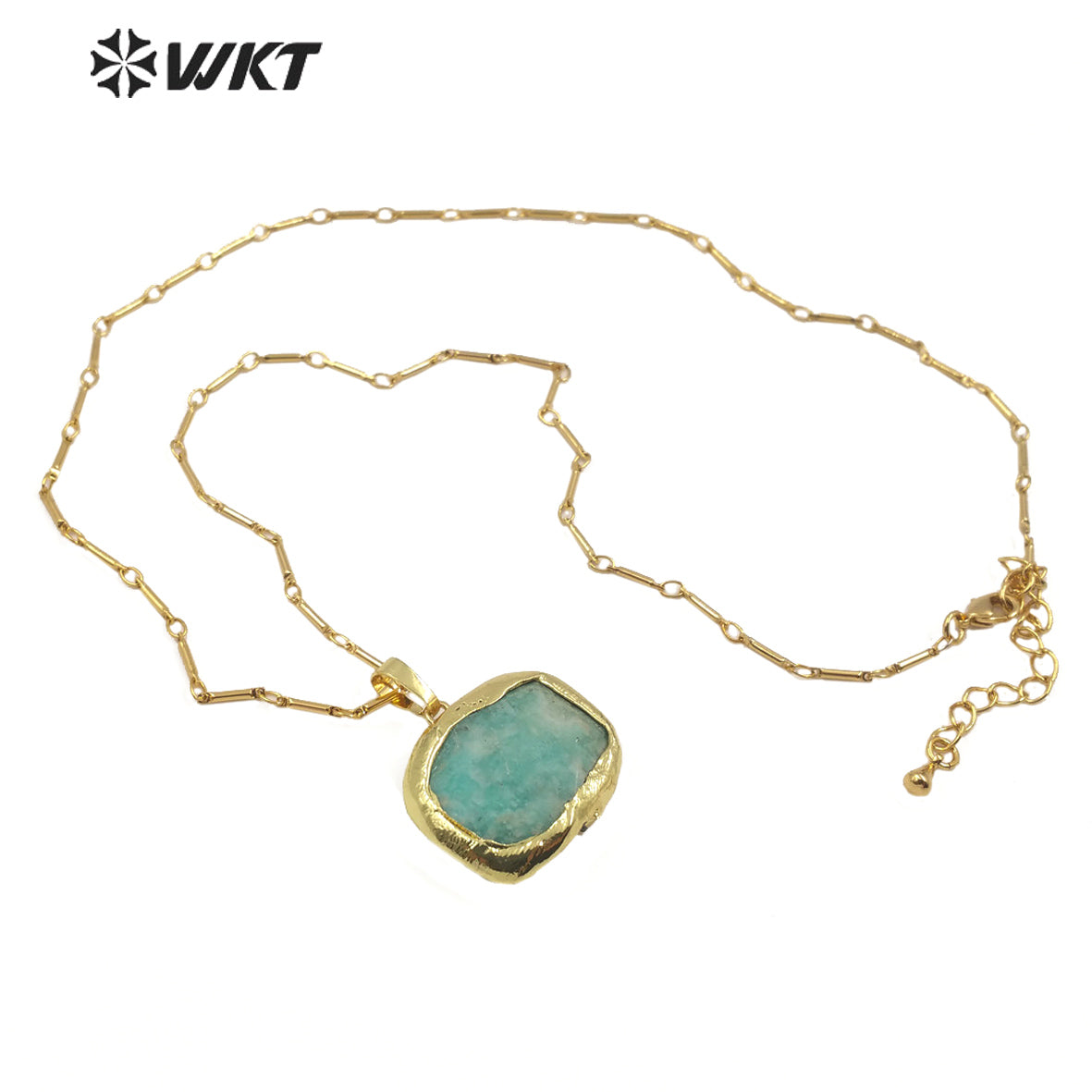 WT-N1184 Newest Natural Amethyst Pendant Necklace Amazonite Pendant Necklace Women Stylish Natural Strawberry Quartz Necklace