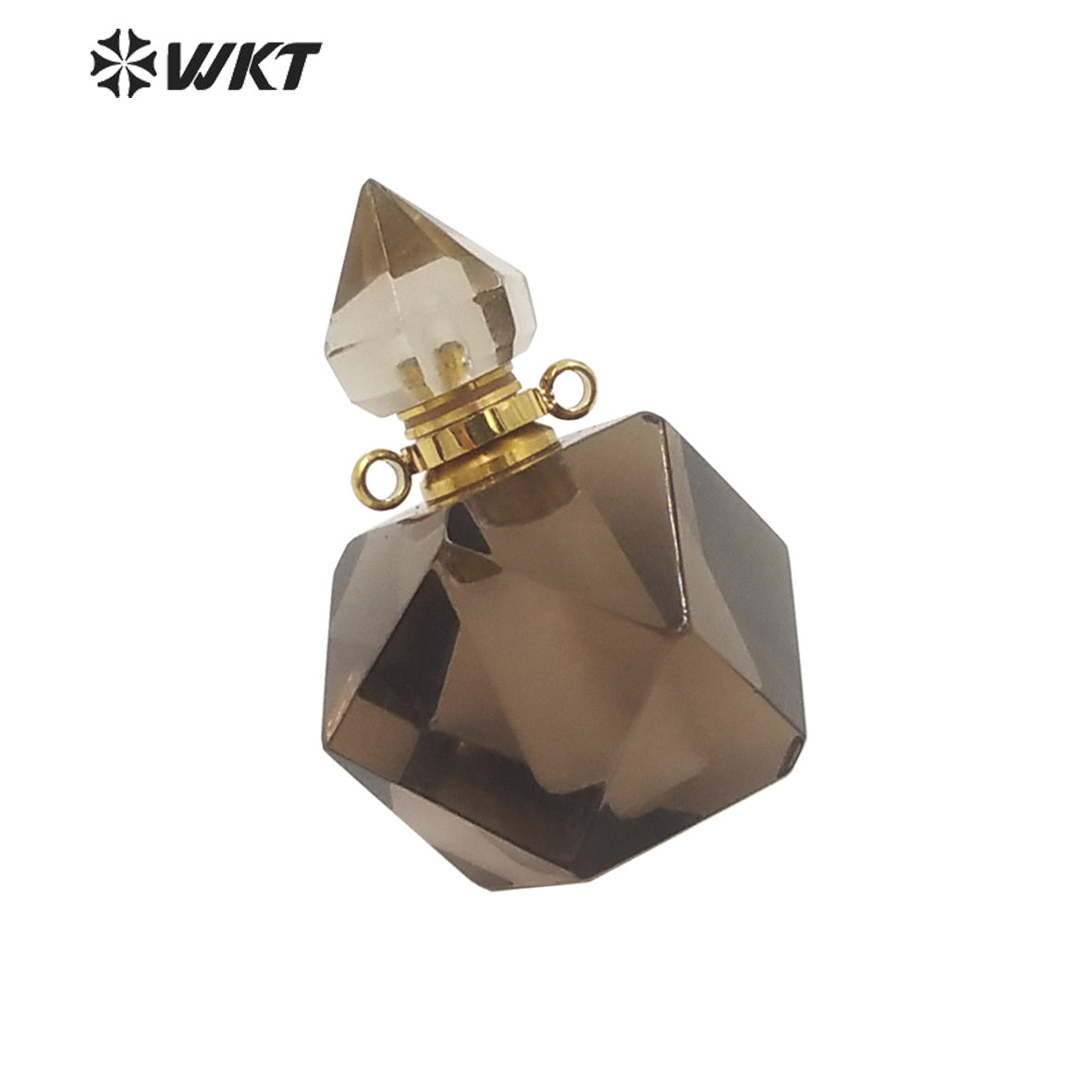 WT-P1658 Wholesale Faceted Natural Quartz Stone Perfume Bottle Pendant Fashion Lady Jewelry Necklace Stone Pendant for Perfume