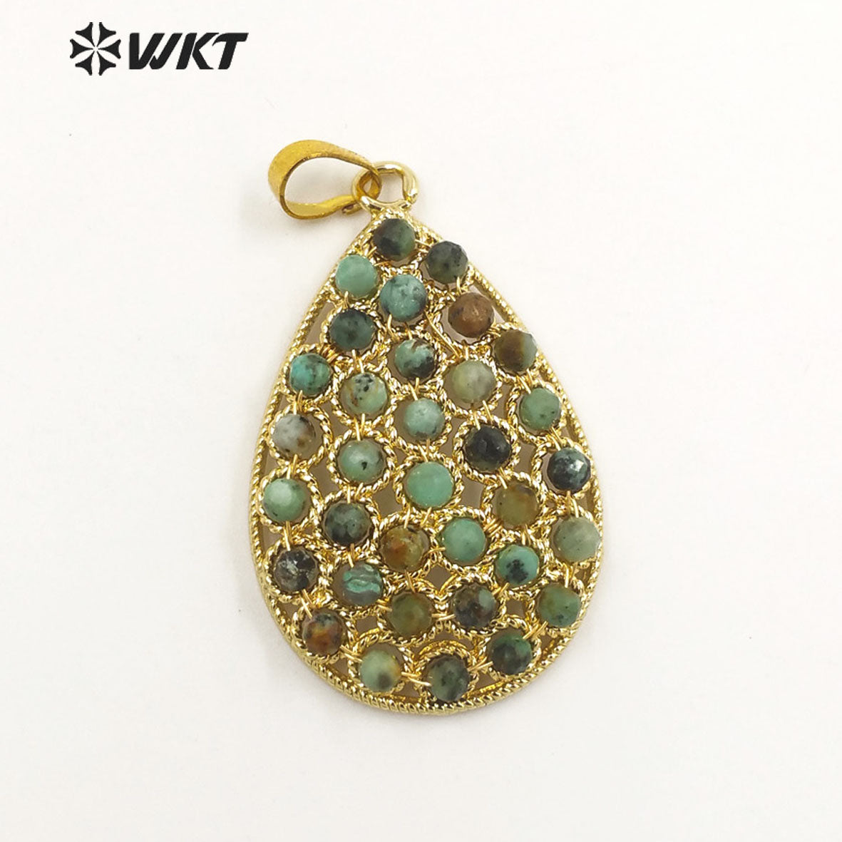 WT-P1927 Fashion Design Trendy New Precious Drop Shaped Colorful Stone Oval Amazonite Amethyst Gemstone Pendants