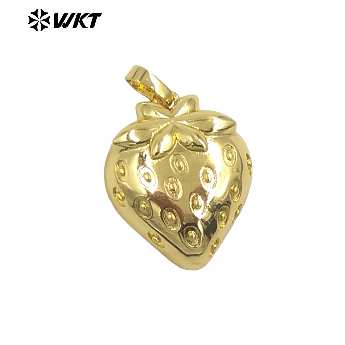 JFE154 Newest Fashion Yellow Brass With Drop Oil Full Gold Plated Pendant Strawberry Shape For Jewelry Decoration Finding