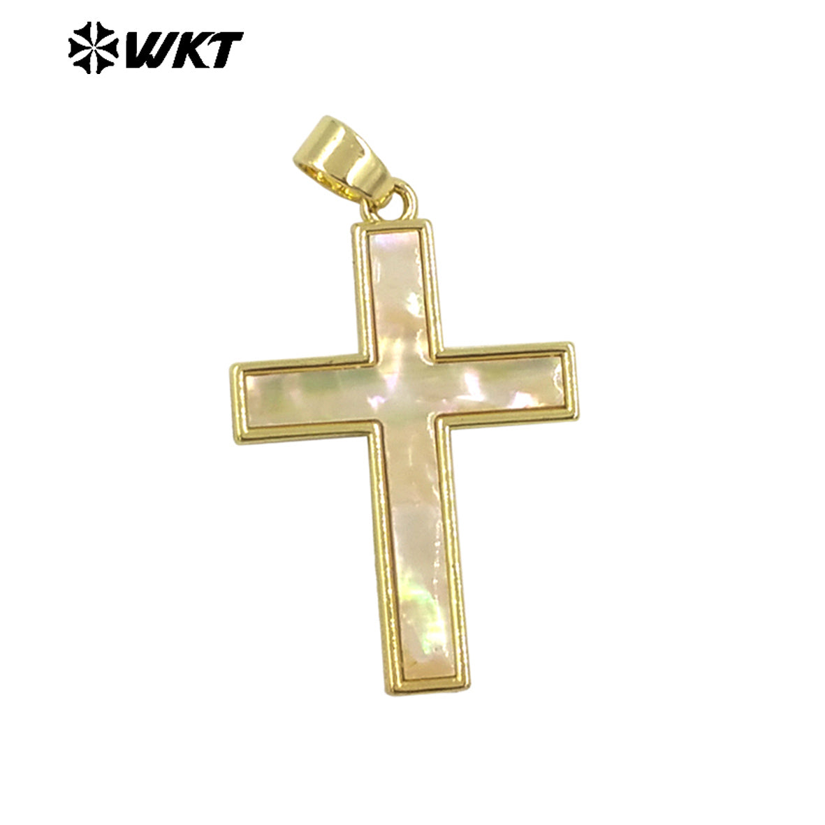 WT-JP378 Wholesale Newest Religious Christian Fashion Gold Natural Shell Cross Pendants for Unisex Jewelry Design