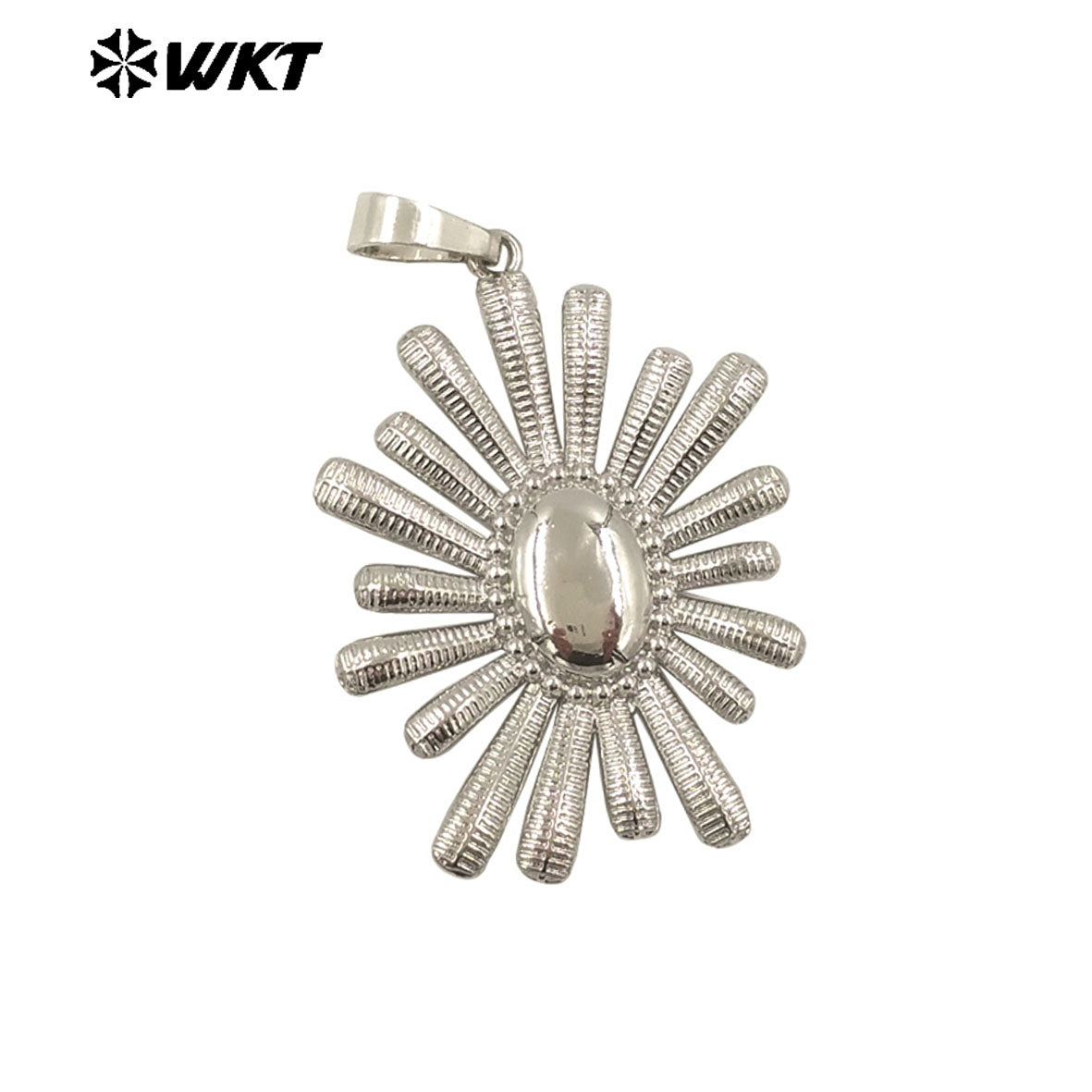 WT-P1995 Latest Vividly Flower Design Yellow Brass Fire Flames Pendant for Necklace or Earring Fine Crafts Accessory Making