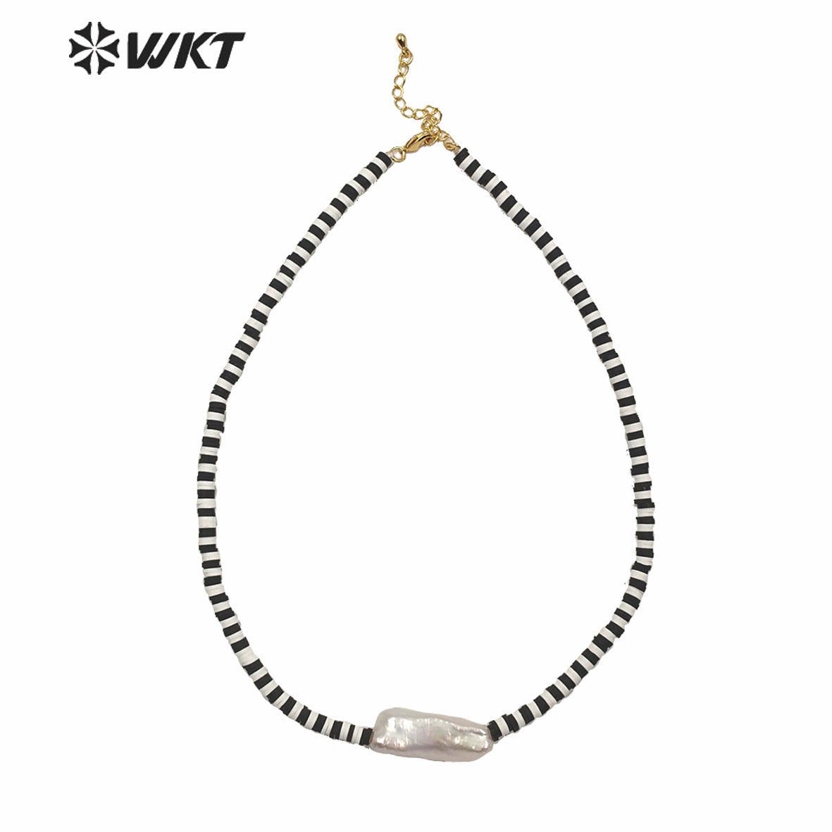 WT-JN126 WKT 16 Inch Long Hand Make Strand Pearl Necklace Lady Summer Hot 4mm Resin Beads Choker Pearl Necklace for Wedding