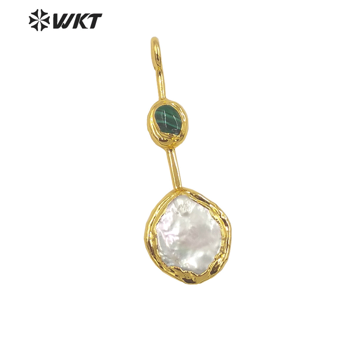 WT-JP355 Amazing Fashion Gold Plated Natural Freshwater Pearl Pendants Gorgeous Hand Crafted Made for Necklace