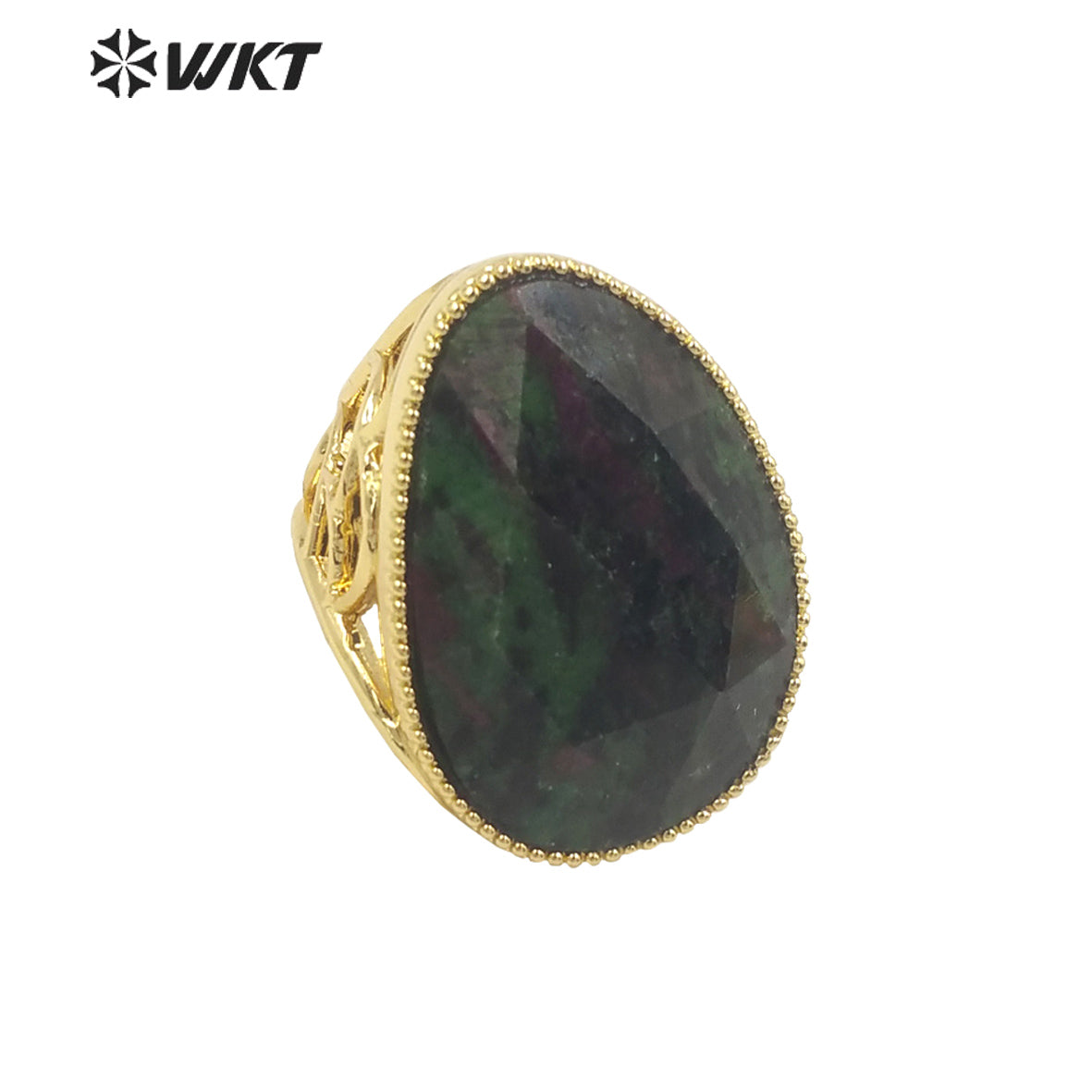 WT-R487 WKT Fashion Design Trendy Gift for Women Oval Shaped Colorful High Quality Gorgeous Natural Gemstone Stone Ring