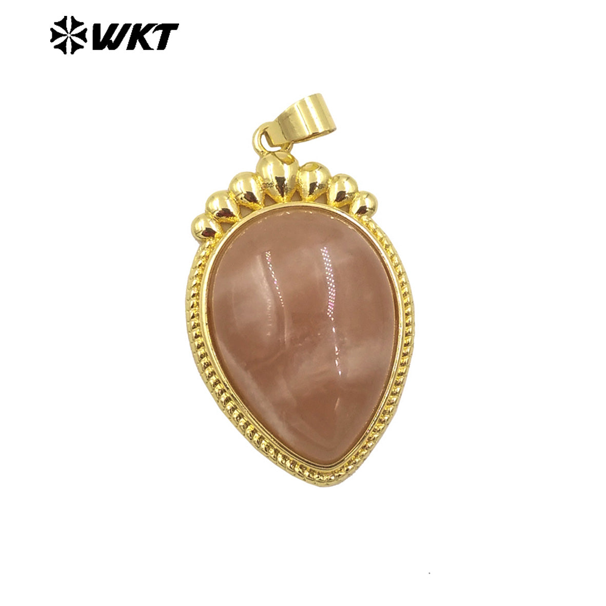 WT-P1972 Amazing WKT New Design High Polish Long Drop Stone Made Gold Bezel Setting Natural Amethyst Pendants for Necklace