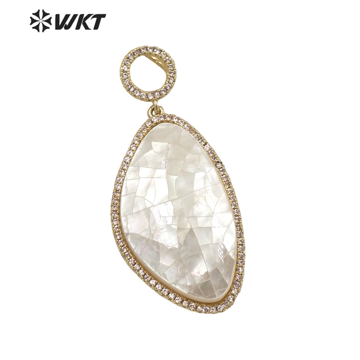 WT-MP239 WKT 2022 Hot Sale Infinity Charms Colored Stone Oval Pendant Zircon Pendant Lady Necklace Jewelry for Gift