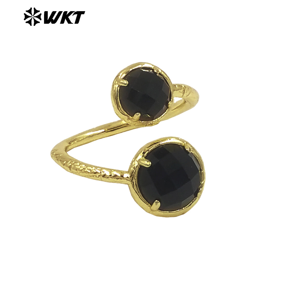 WT-R530 Wholesale Fashion New European Trendy Double Stone Adjustable Birthday Gift Lady Gemstone Ring