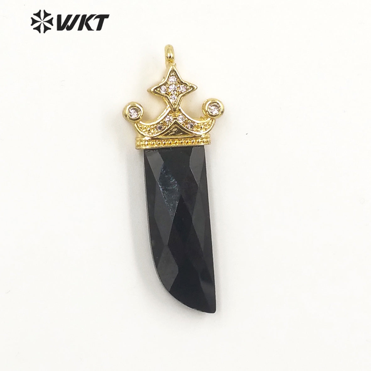WT-MP263 Newest Vintage Style Charming Cubic Zircon Stone for Bracelet Design Knife Shaped Gemstone Pendant