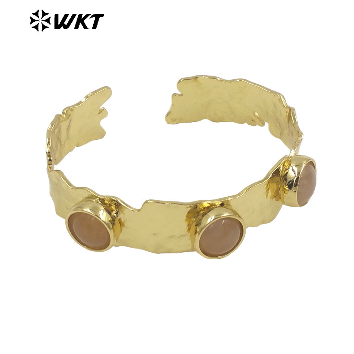 WT-B633 WKT New Handmade Lovely Trendy Gift for Women Lucky Bracelets C Shaped Natural Colorful Gemstone Opening Bracelets
