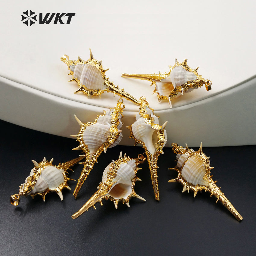 WT-JP023 Fashion Shell Pendant With 24K Gold Plated Pendant for Women Wholesale Shell Pendant