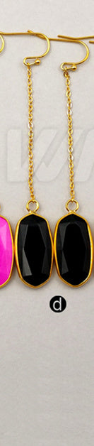 WT-E329 Wholesale Fashion Generous Pure Color Natural Jade Earring With 24k Real Gold Plated for Women