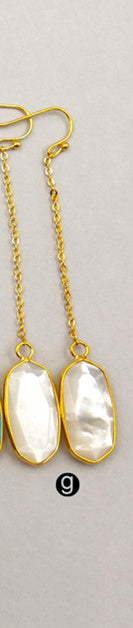 WT-E329 Wholesale Fashion Generous Pure Color Natural Jade Earring With 24k Real Gold Plated for Women