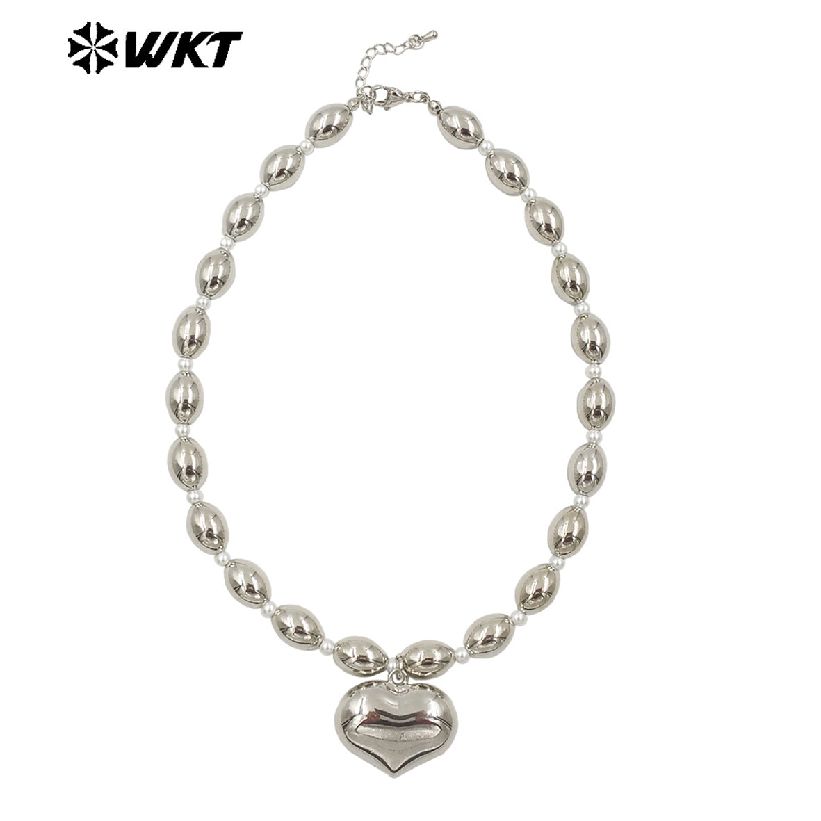 WT-JFN16 Amazing 18K Real Gold Plated Nontarnishable Yellow Brass Hand Strand Beads Bullet Ball Shape Metal Necklace