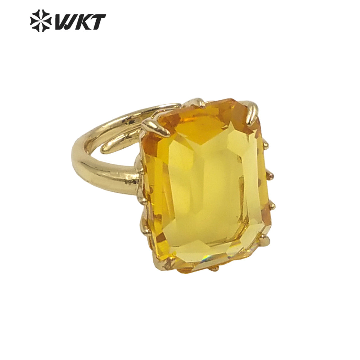 WT-R483 WKT Fashion Design Trendy Gift for Women Colorful High Quality Gorgeous Natural Crystal Stone Ring
