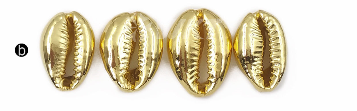 WT-JP057 Big Random Size Natural Sea Shell Wholesale Wild Coast Cowrie With Full Gold or Silver Dipped Women Jewelry Accessories