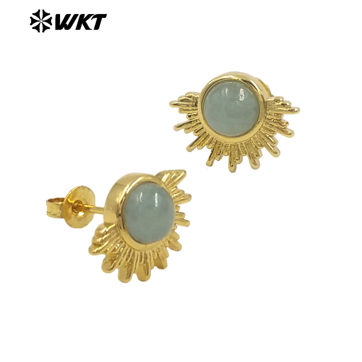 WT-E773 New Design Wholesale Natural Round Gemstone Multi-Colored Women's Earring Studs As Daily Jewelry and Birthday Gifts