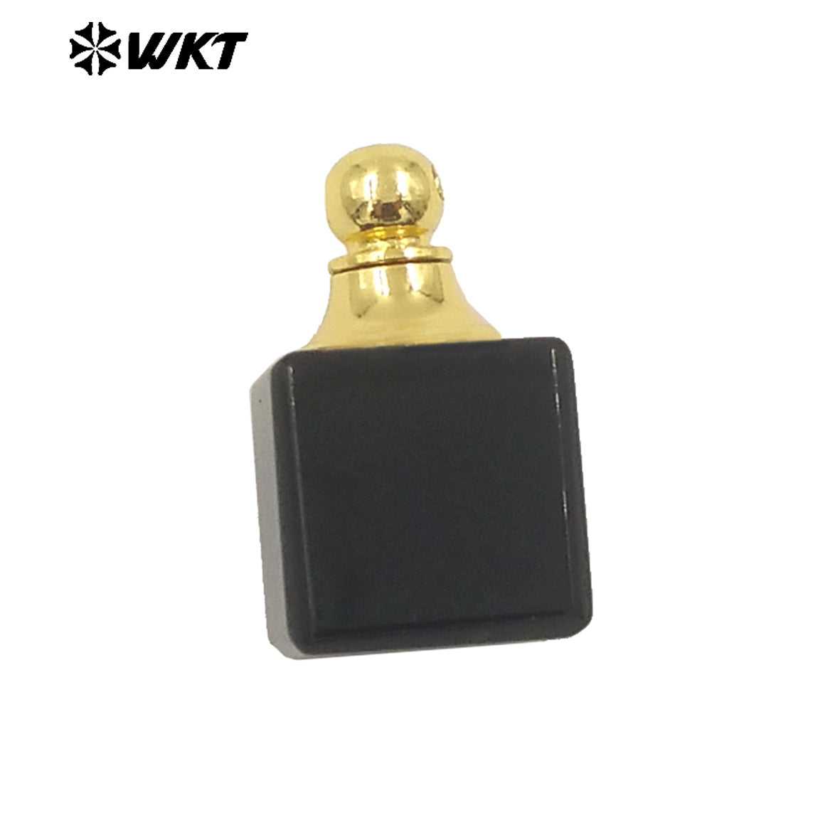 WT-P1978 New Design Wholesale Natural Gemstone Cubic Square Essencial Oil Stone Bottle Pendant for Necklace