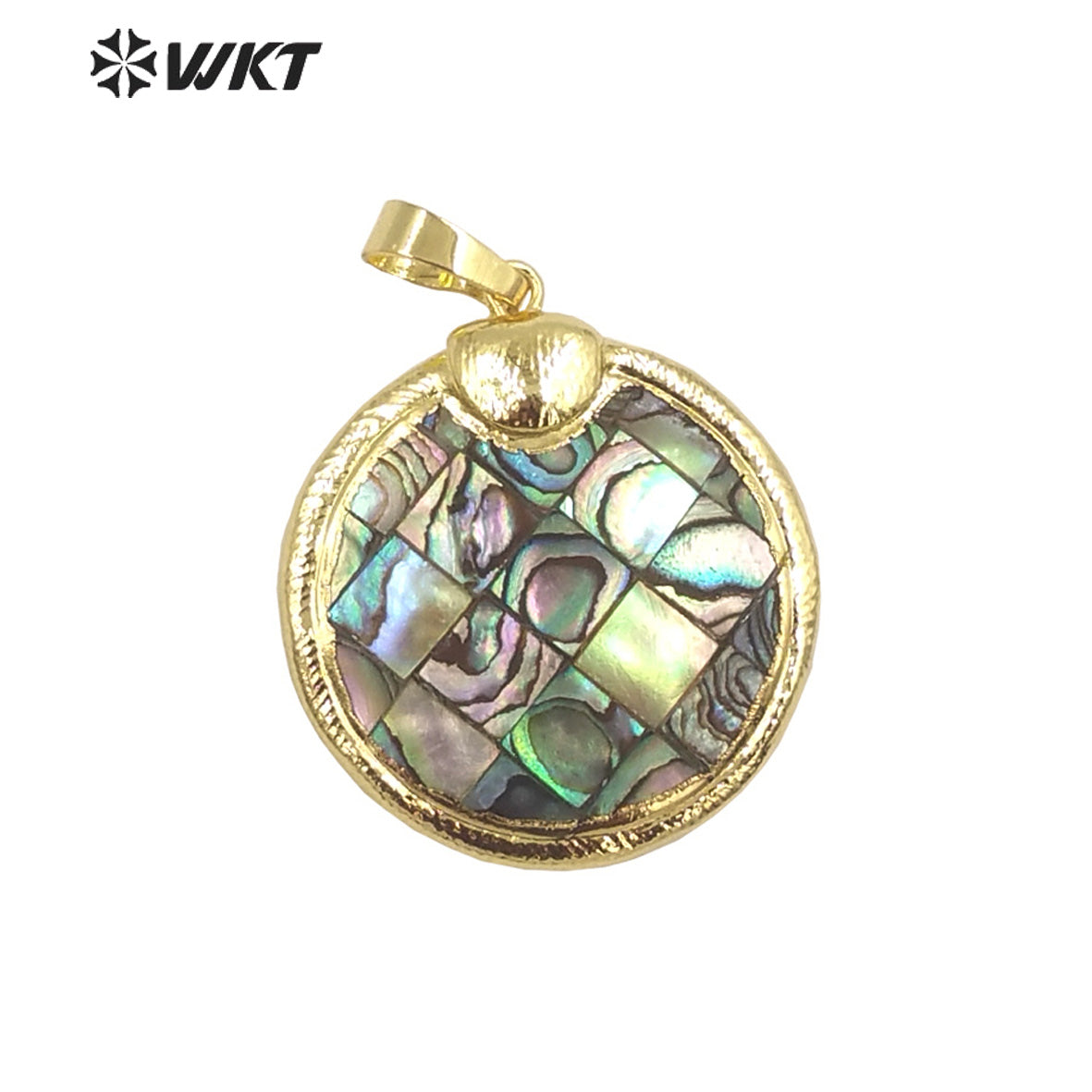 WT-JP351 WKT Classic Vintage Hot Selling Natural Shell Round Shaped Luxury Scallop Necklace Pendants