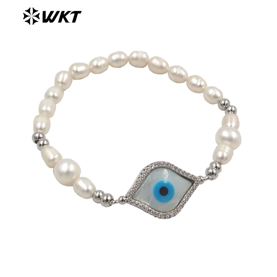 WT-MPB047 Fashion Irregular Pearl Diamond Natural Gemstone Eyes for Women Gifts Decorative Bracelet Pearl Bracelet