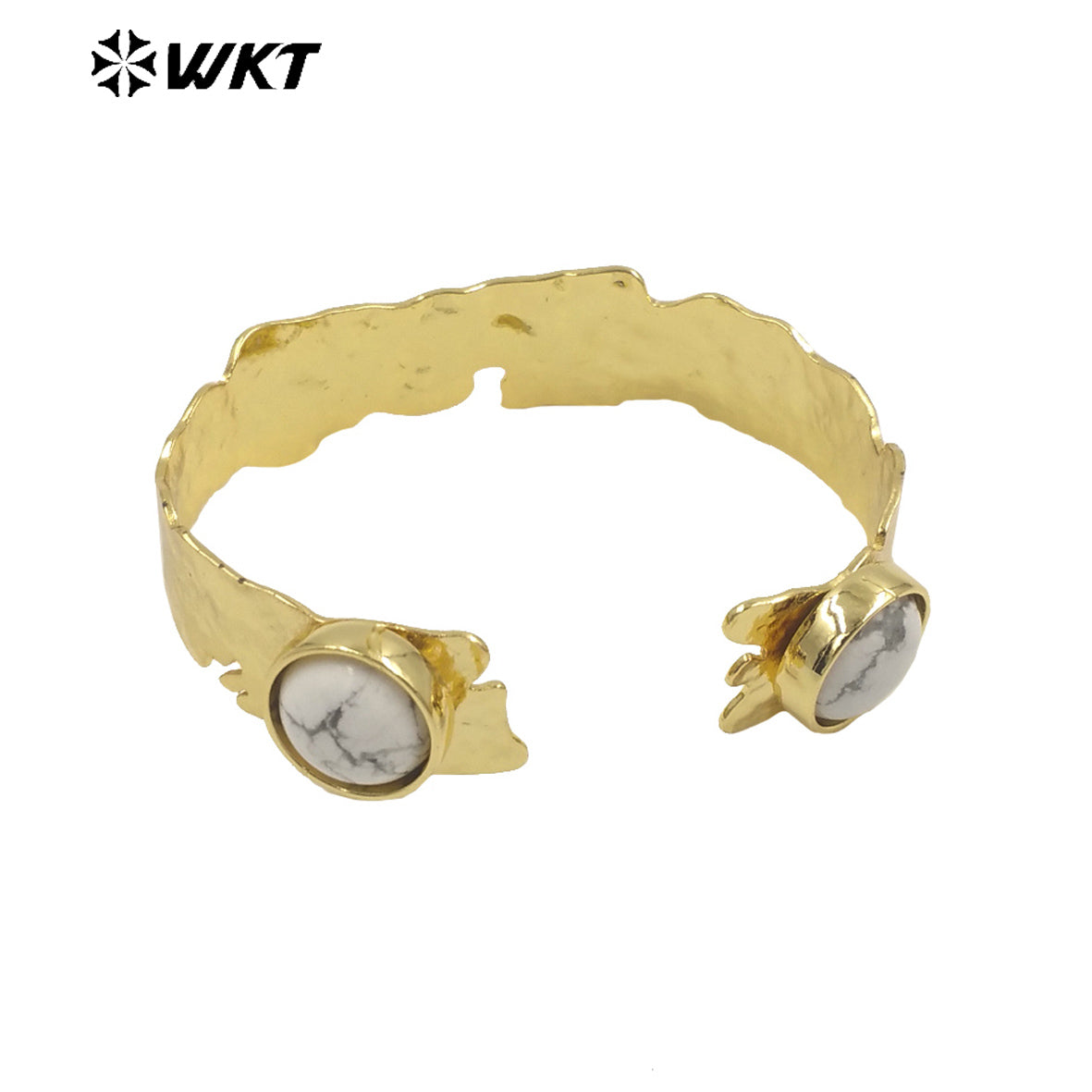 WT-B631 WKT New Handmade Lovely Trendy Gift for Women Lucky Bracelets C Shaped Natural Colorful Gemstone Opening Bracelets
