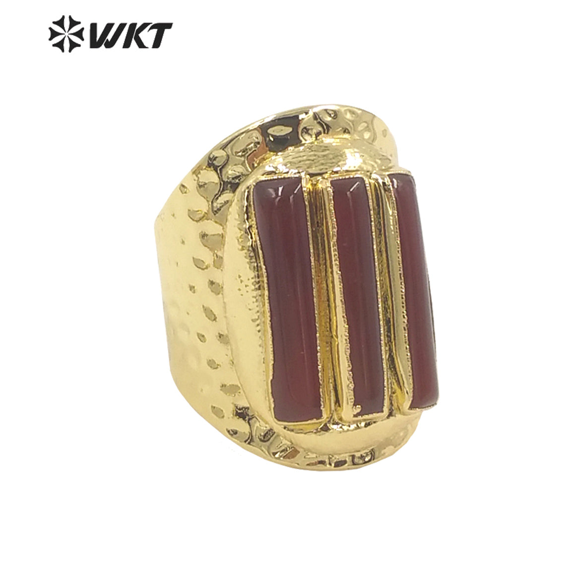WT-R413 European and American Rings Rock 18k Real Gold Plated Multicolor Gemstone Rings Women's Jewelry Natural Gemstone Rings