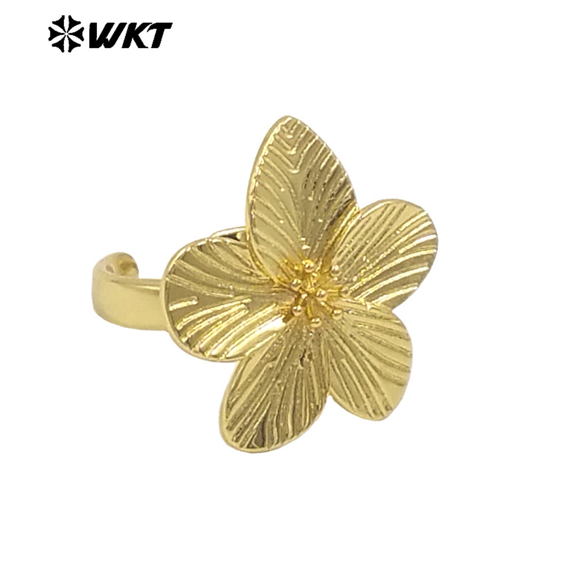 WT-R552 New Design Wholesale Sweet Beautiful 18K Gold Plated Delicate Floral Ring for Women As Daily Decoration and Special Gift