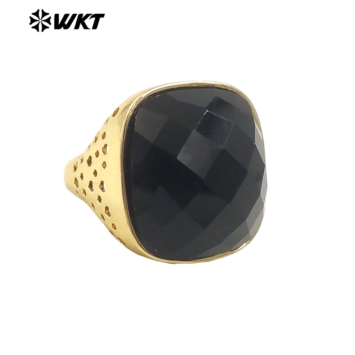 WT-R517 Wholesale Newest Spring Design Colorful Faceted Cat Eye Stone Square Unisex Ring for Party Jewelry