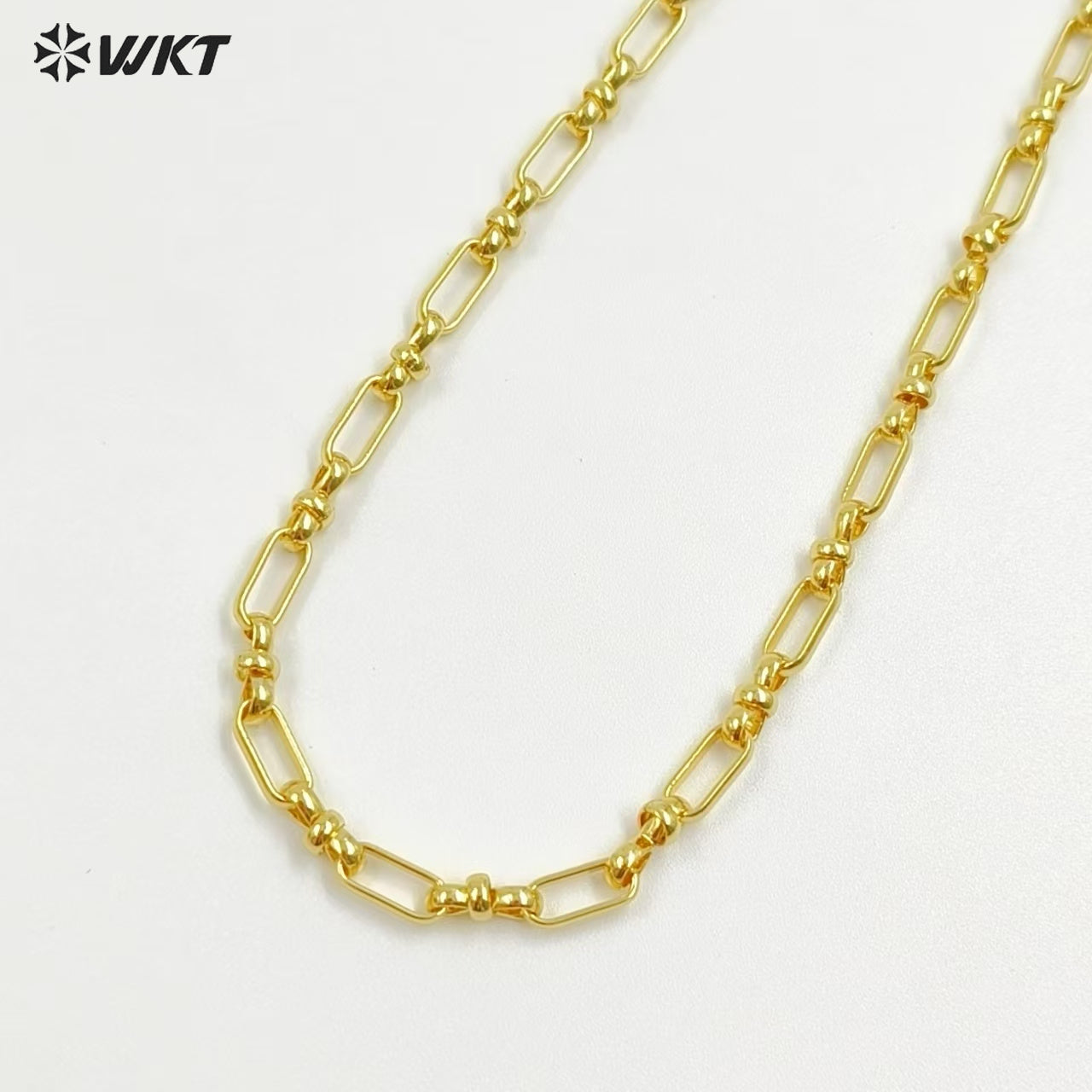 WT-BC239 New Arrival Link Finding Accessory With Metal Gold Electroplated Chain For Jewelry Making Rectangle Shape Simple Style