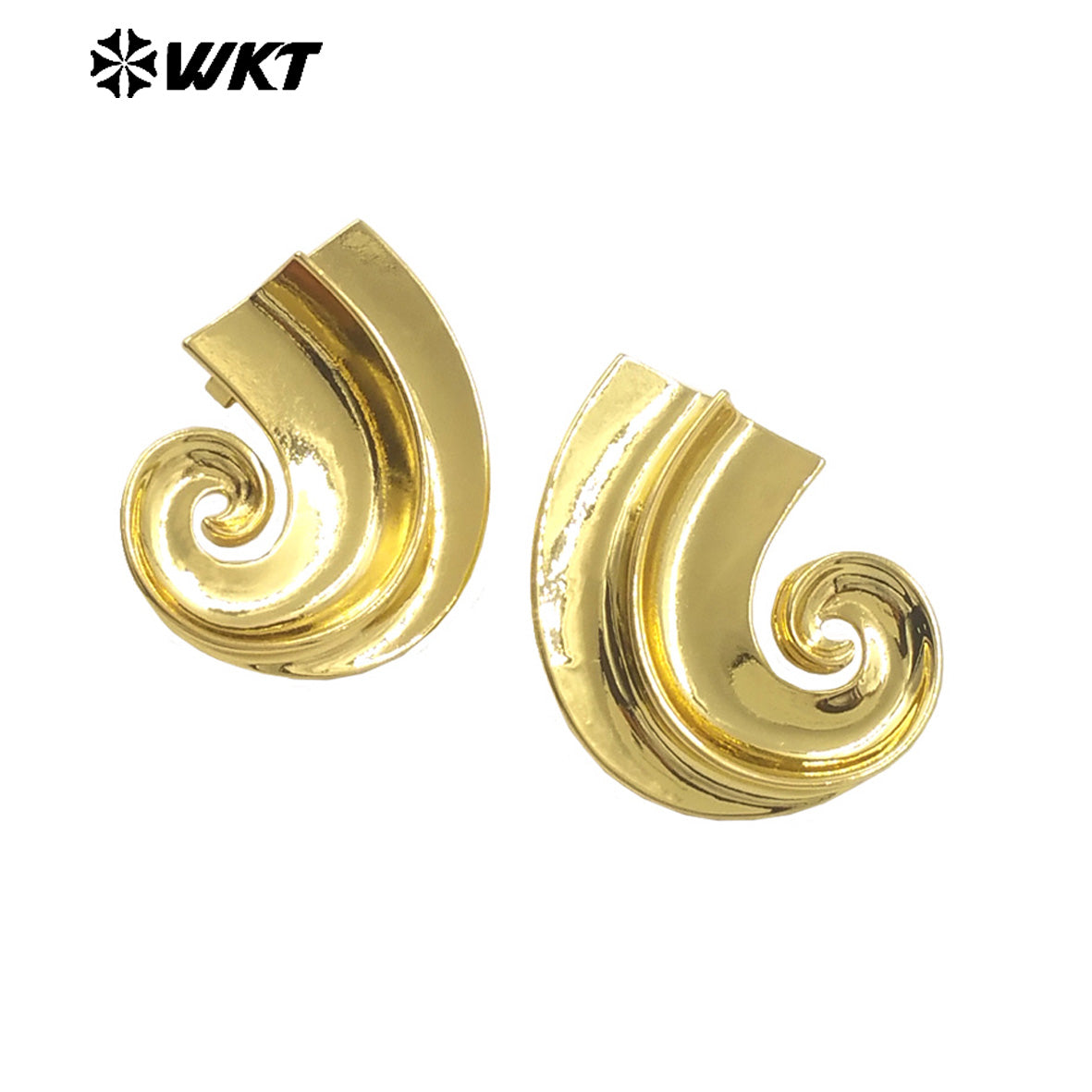 WT-E766 Wholesale New Innovations 18K Real Gold Plated Special Horn Shaped Earrings for Women As Daily Fashion Decoration
