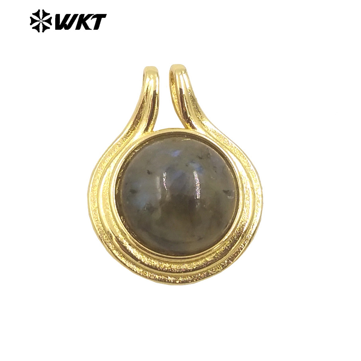 WT-P1964 Wholesale Fashion Gold Plated Round Unique Ball Stone Pendant With Bezel Setting in Vintage Design