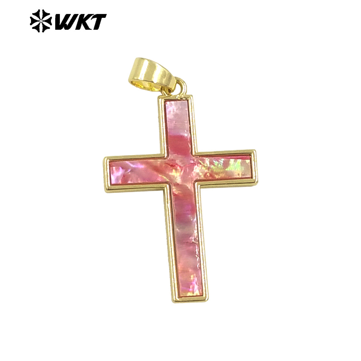 WT-JP378 Wholesale Newest Religious Christian Fashion Gold Natural Shell Cross Pendants for Unisex Jewelry Design