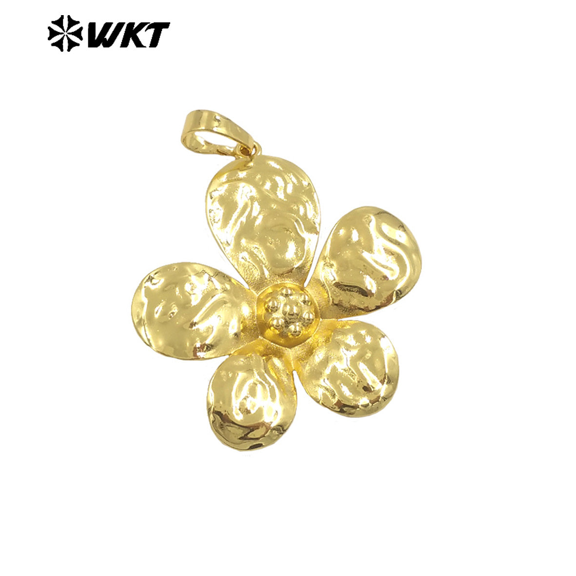 WT-P1989 Lovely Style 18K Gold Plated and Silver Natural Brass Stylish Pretty Floral Necklace Suitable for Daily Decoration