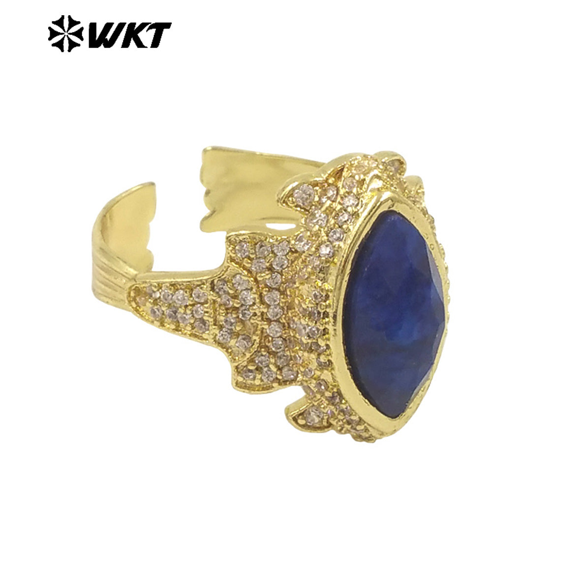 WT-MR034 Special Eye Shape Gemstone Multi Color Can Be Choose Amethyst Lapics Stone Ring for Banquet Party Fine ACC