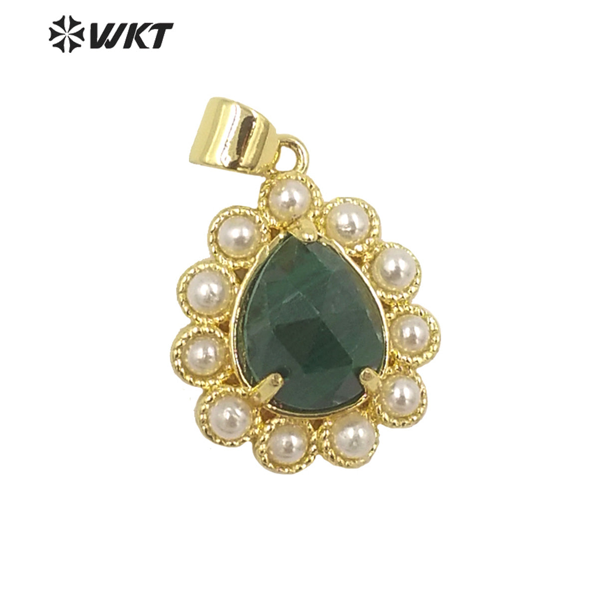 WT-JP359 New Fashion Gold Tiny Drop Charming Gold Plated Natural Gemstone Pendants With Different Stone Setting