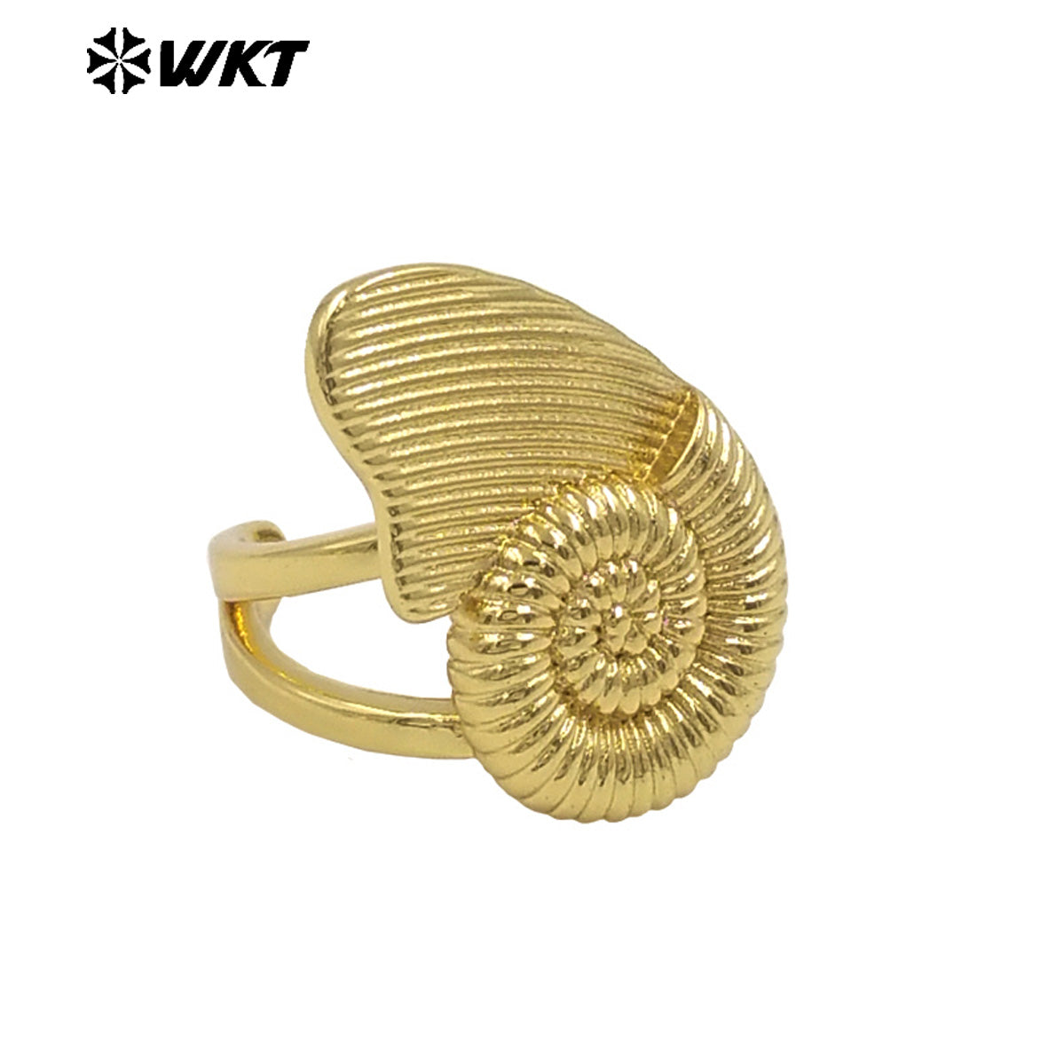 WT-R549 Hot Sale Uniquely Esigned Stylish 18K Real Gold Plated Irregular Shell Shape Ring Perfect for Daily and Party Decoration