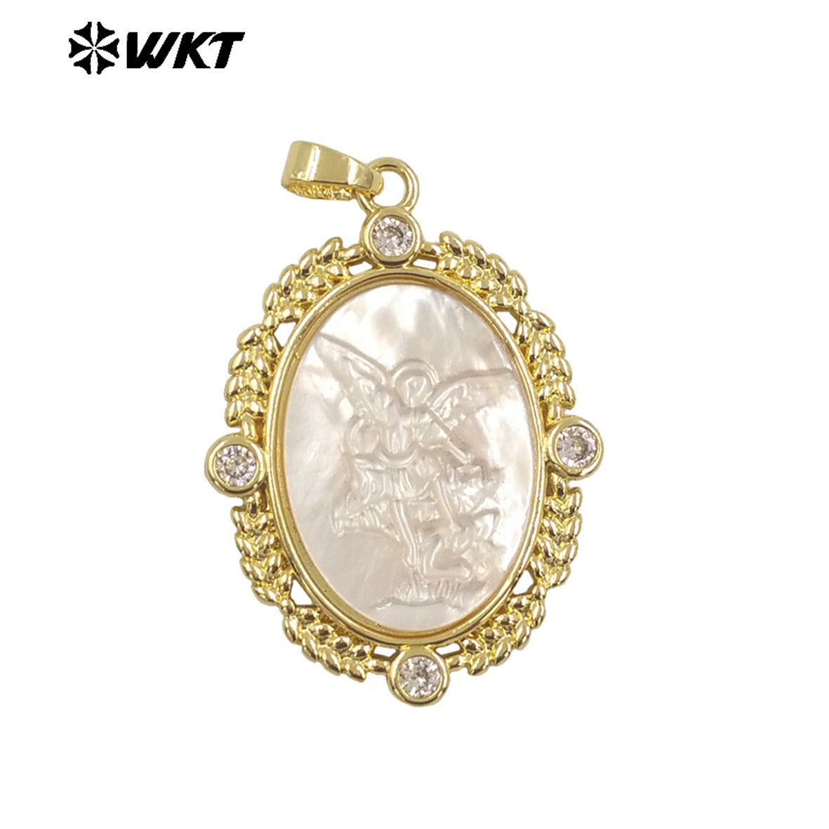 WT-JP370 Wholesale New Design Christian Religious White Shell Carved Jesus and Mary Jewelry Pendants for Birthday Gift