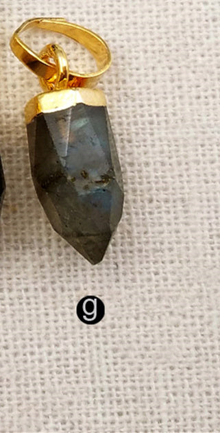 WT-P1307 Natural Amazonite Amethyst! Wholesale Lovely Natural Gold Silver Plated Electroplate Bullet Point Stone Pendant